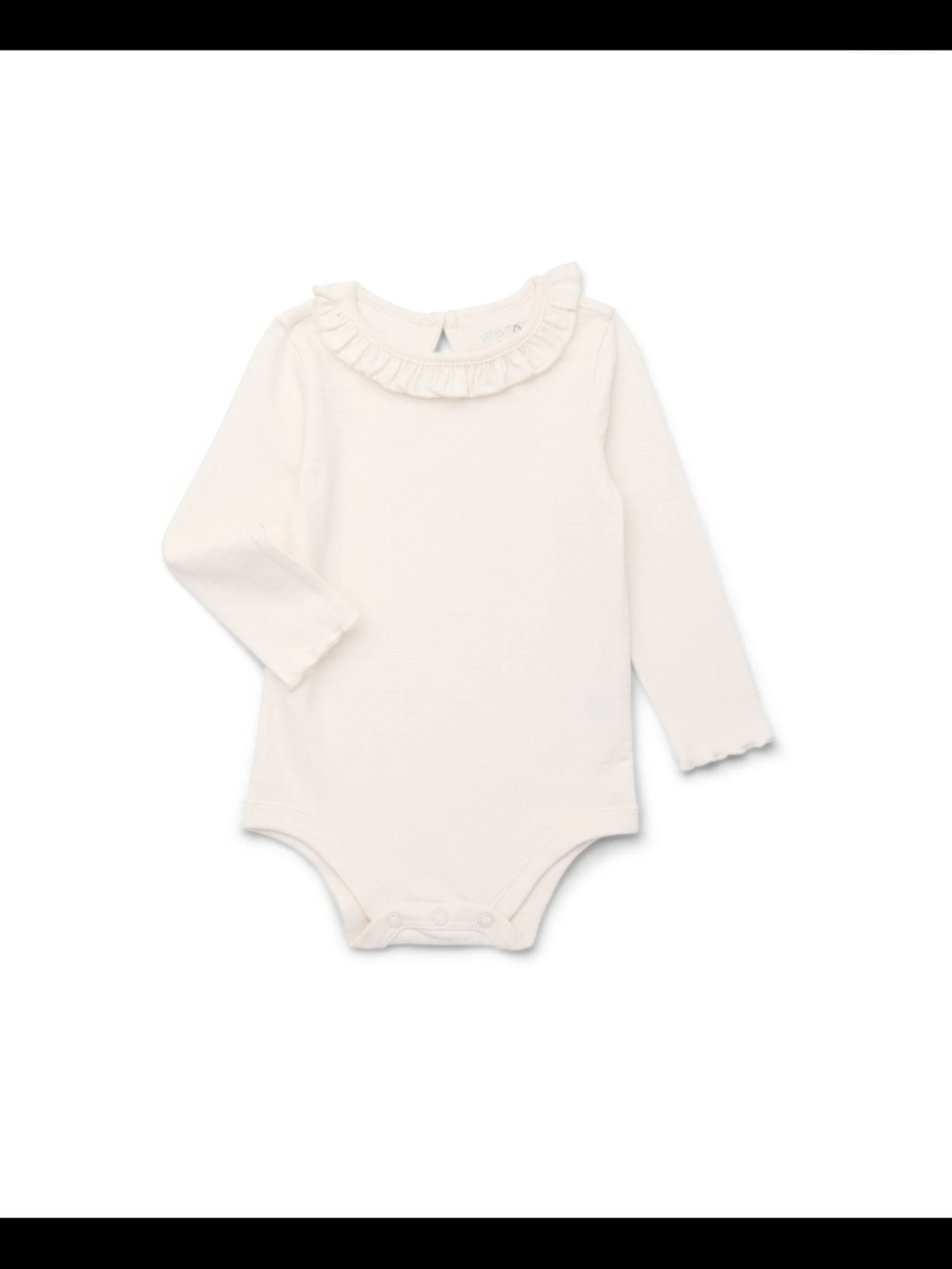NWT 6-9M Baby Girl Cream Long Sleeve Ruffle boho layering Onesie